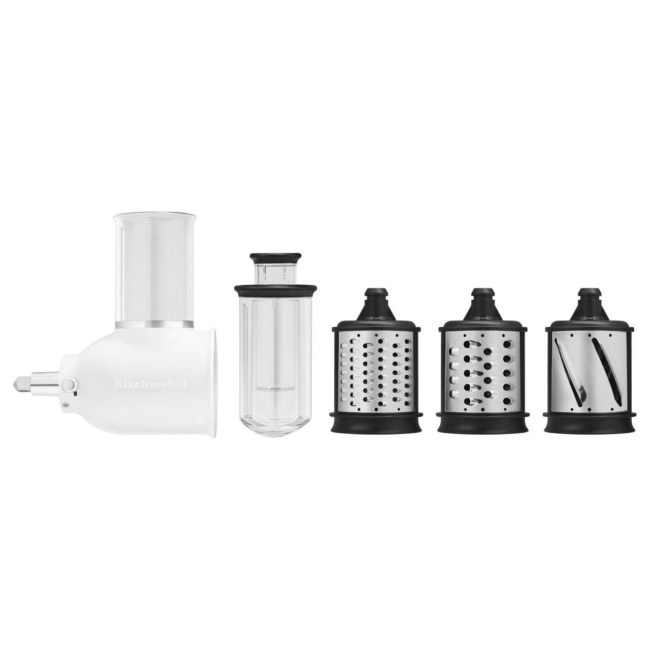 KitchenAid KSMSFTA Sifter + Scale Attachment, 4 Cup, White & KSMMGA Metal  Food Grinder Attachment, Silver