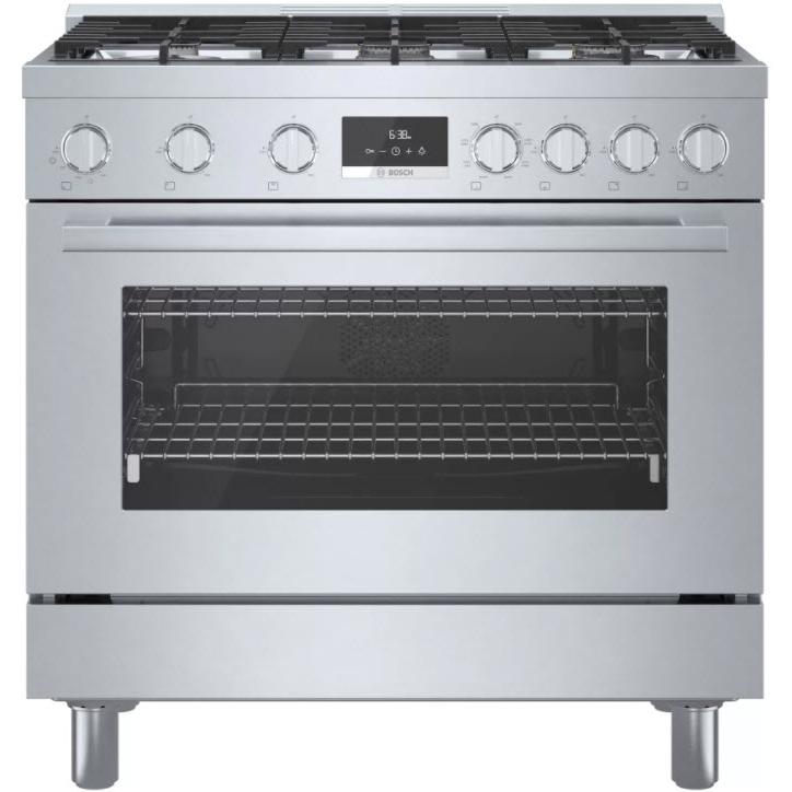 HDS8655C Bosch 36 inch Freestanding Dual Fuel Range with European