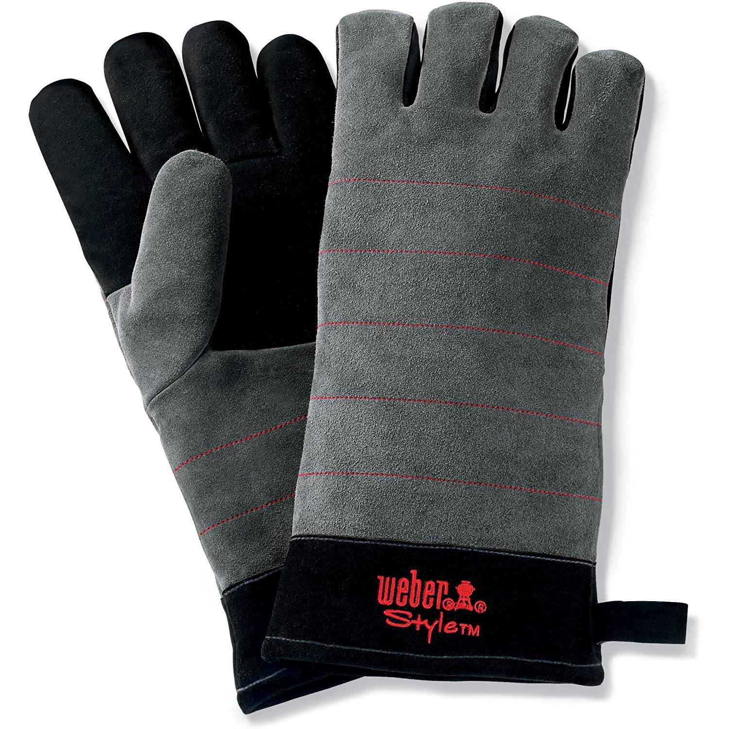 Weber Grills Premium Large / Extra-Large Grill Gloves With Silicone Grip  Pattern Palm - Set Of 2 - 6535