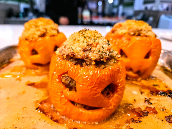 Halloween Traditions: Jack-o-Lantern Stuffed Peppers with Fisher and Paykel