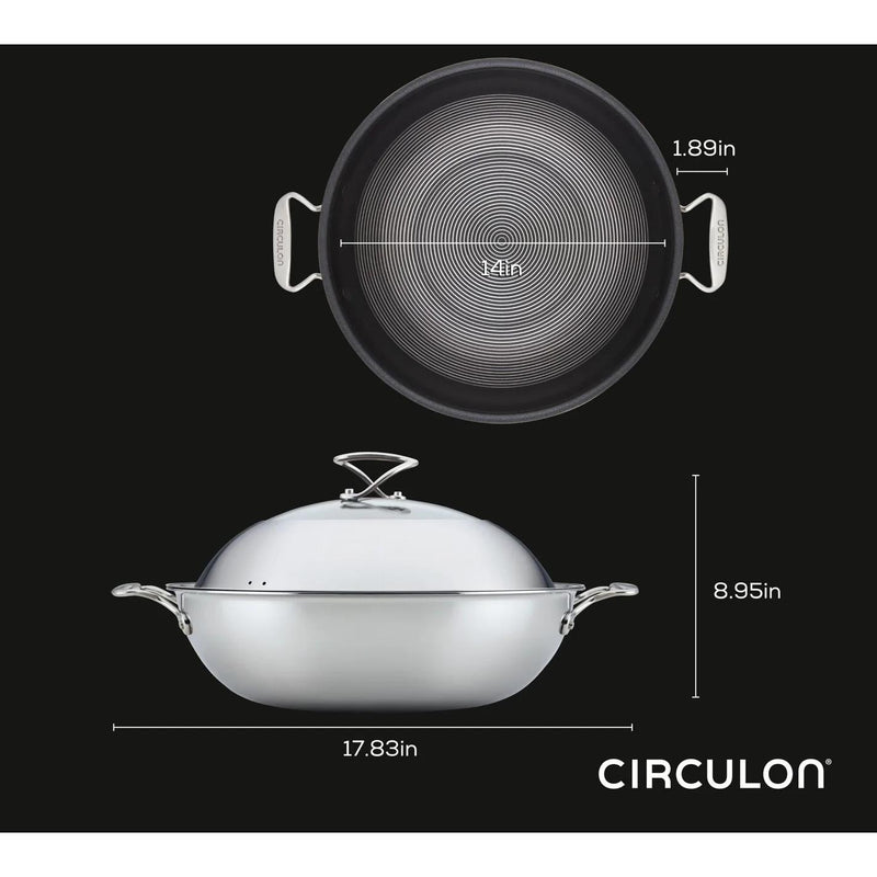 Circulon SteelShield C 16in Wok with Glass Lid 30053 IMAGE 3