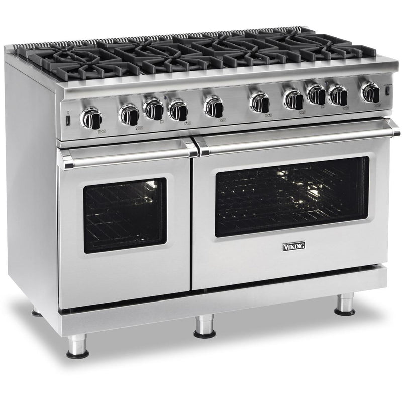 Viking 48-inch Freestanding Gas Range with Gourmet-Glo™ Gas Infrared Broiler VGIC5482-8BSSLP IMAGE 3