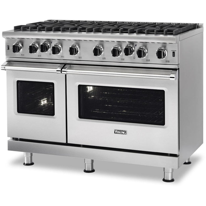 Viking 48-inch Freestanding Gas Range with Gourmet-Glo™ Gas Infrared Broiler VGIC5482-8BSSLP IMAGE 4