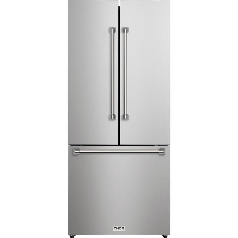 Thor Kitchen 30-inch, 17.7 cu. ft. Counter-Depth French 3-Door Refrigerator with Ice Maker RF3017FFD99 IMAGE 1