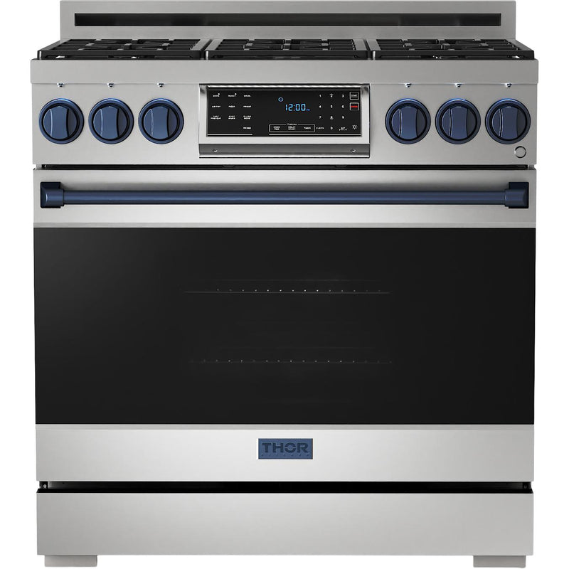 Thor Kitchen 36-inch Freestanding Gas Range with Tilt Panel RSG36-BLU IMAGE 1