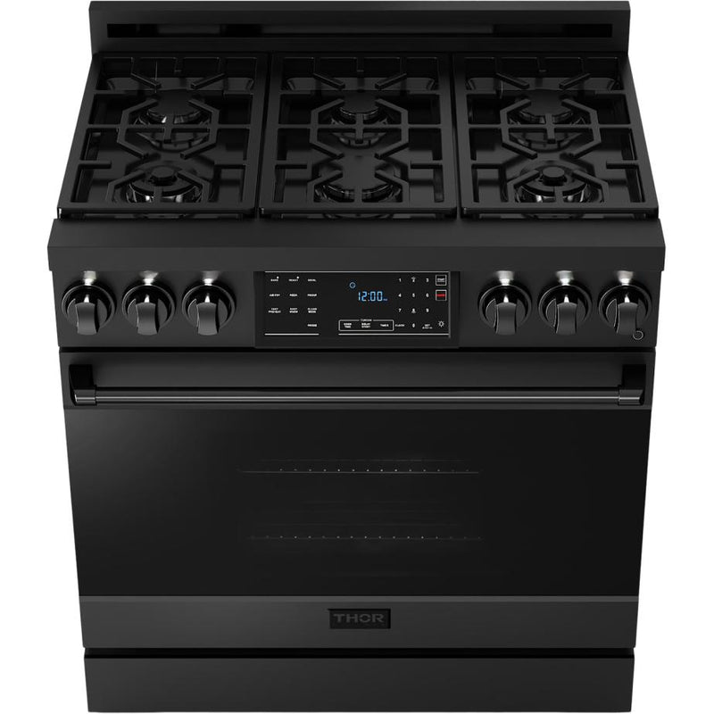 Thor Kitchen 36-inch Freestanding Gas Range with Tilt Panel RSG36B IMAGE 2