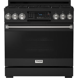 Thor Kitchen 36-inch Freestanding Gas Range with Tilt Panel RSG36BLP-SS IMAGE 1