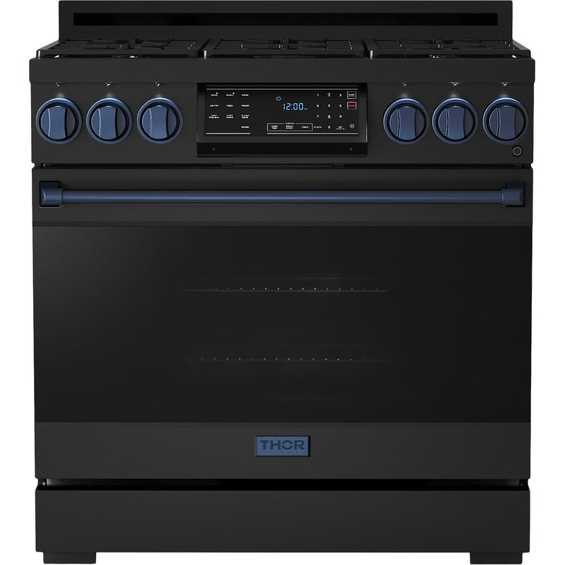 Thor Kitchen 36-inch Freestanding Gas Range with Tilt Panel RSG36B-BLU IMAGE 1