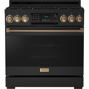 Thor Kitchen 36-inch Freestanding Gas Range with Tilt Panel RSG36B-BRZ IMAGE 1