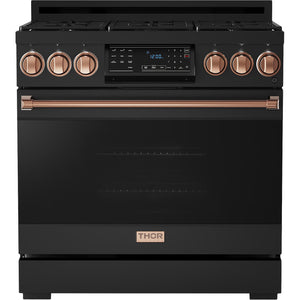 Thor Kitchen 36-inch Freestanding Gas Range with Tilt Panel RSG36BLP-RSG IMAGE 1