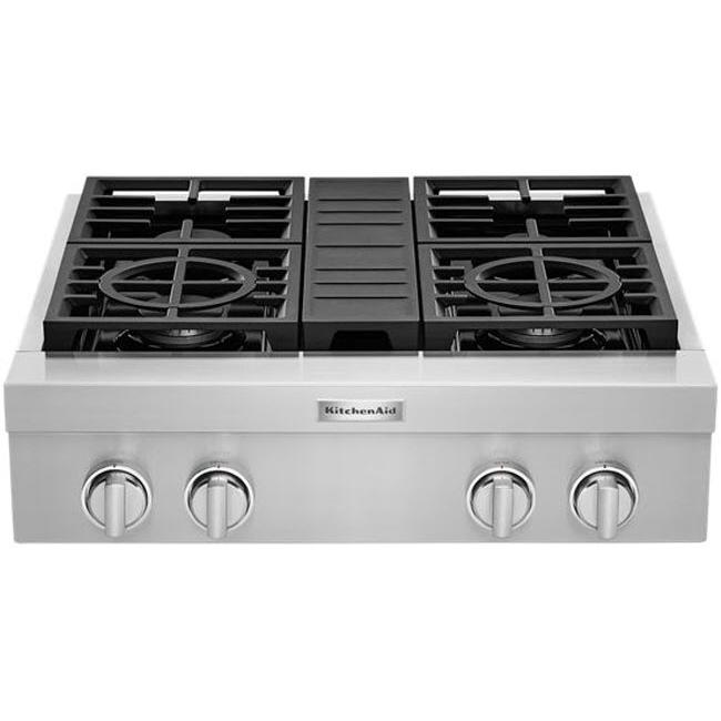 MAST486GRTBXT by Bertazzoni - 48 Gas Rangetop 6 brass burners + electric  griddle Stainless Steel