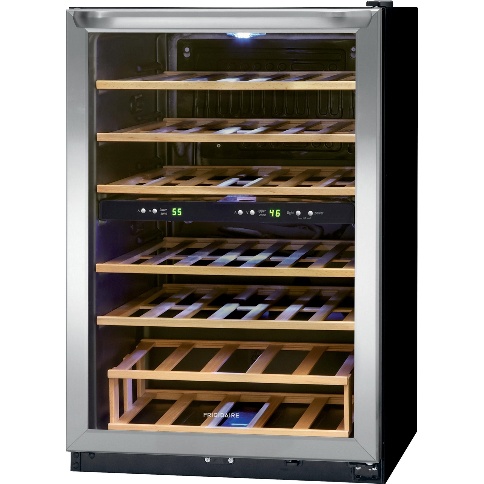 FRWW4543AS Frigidaire 45-Bottle Wine Cooler with 2 Temperature Zones 